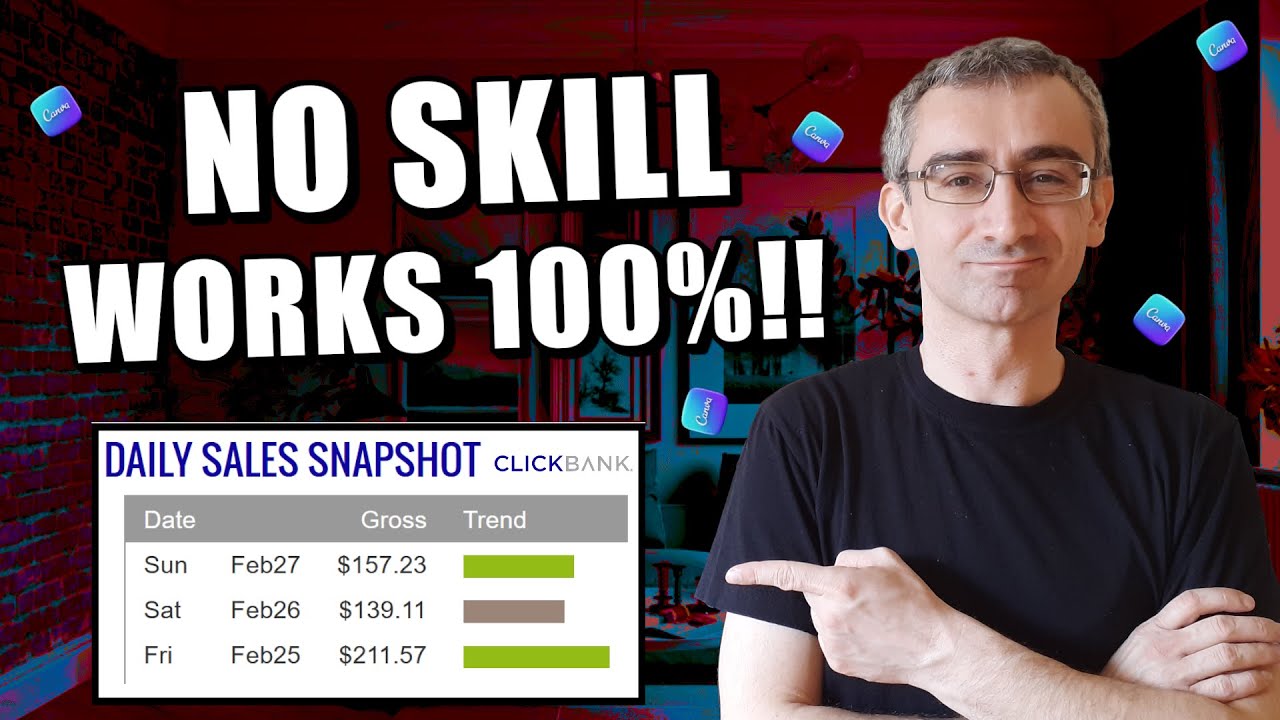 NO SKILLS REQUIRED! Earn $1400/Week With Clickbank Affiliate Marketing And Canva Method For Beginner