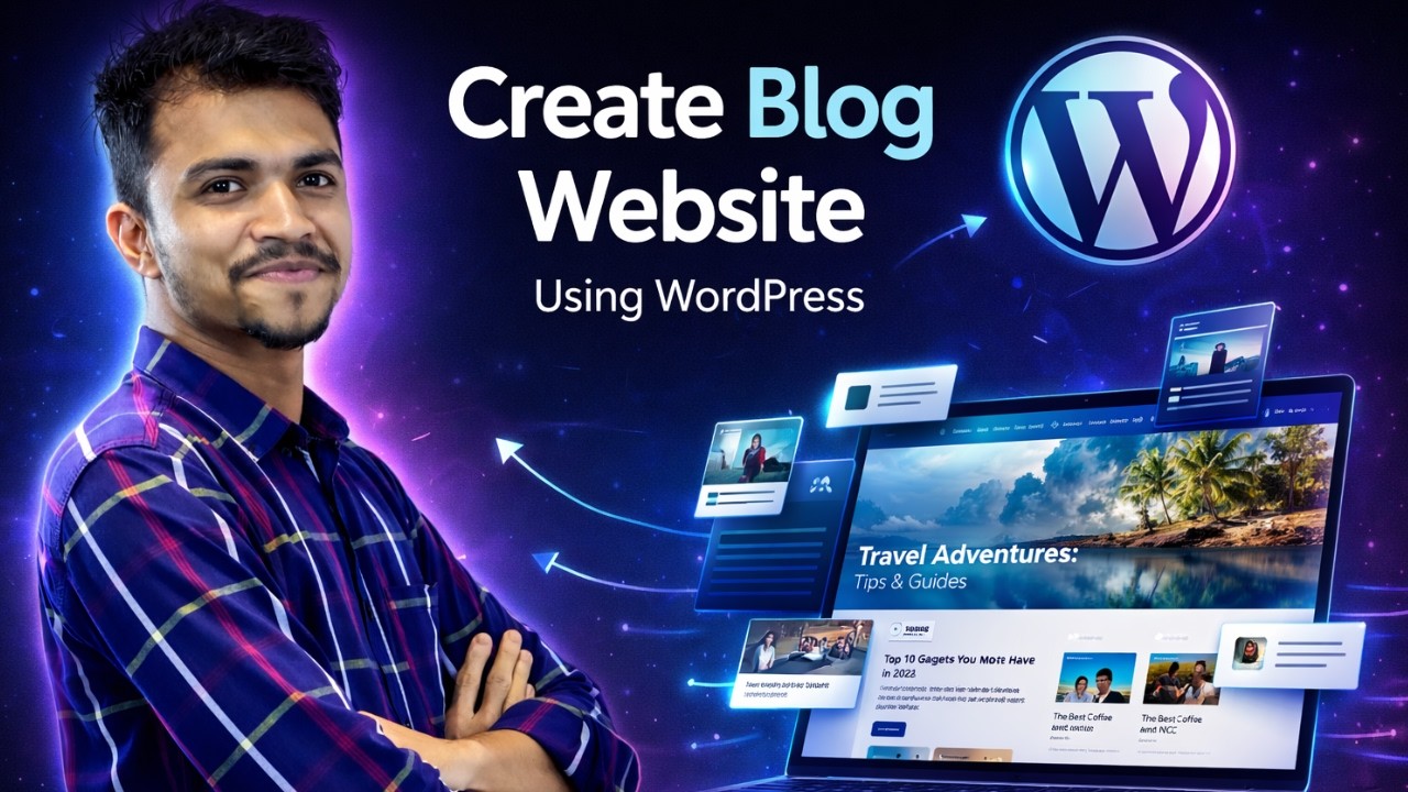 WordPress Blog Website Tutorial for Beginners | Full Setup Guide (Domain + Hosting)
