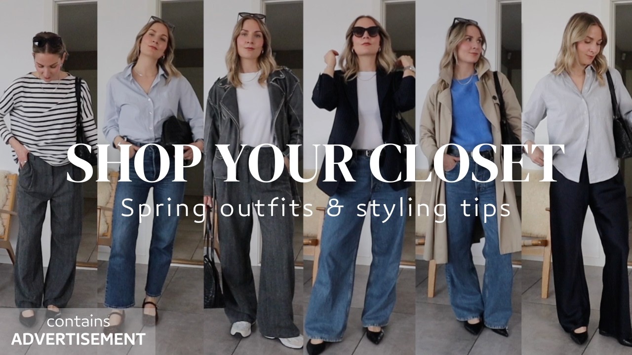Spring capsule outfits & styling tips | Shop your closet for spring
