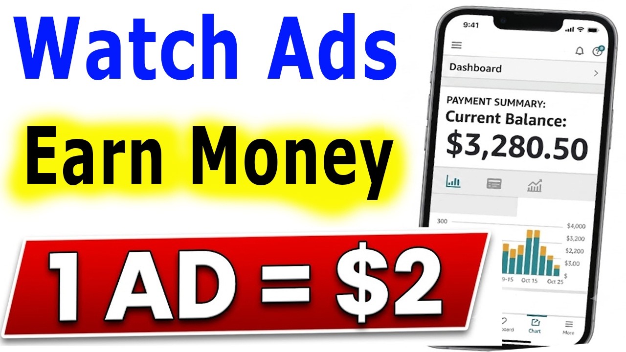1AD =$2 WATCH ADS MAKE MONEY ONLINE - EARN MONEY ONLINE WATCHING ADS