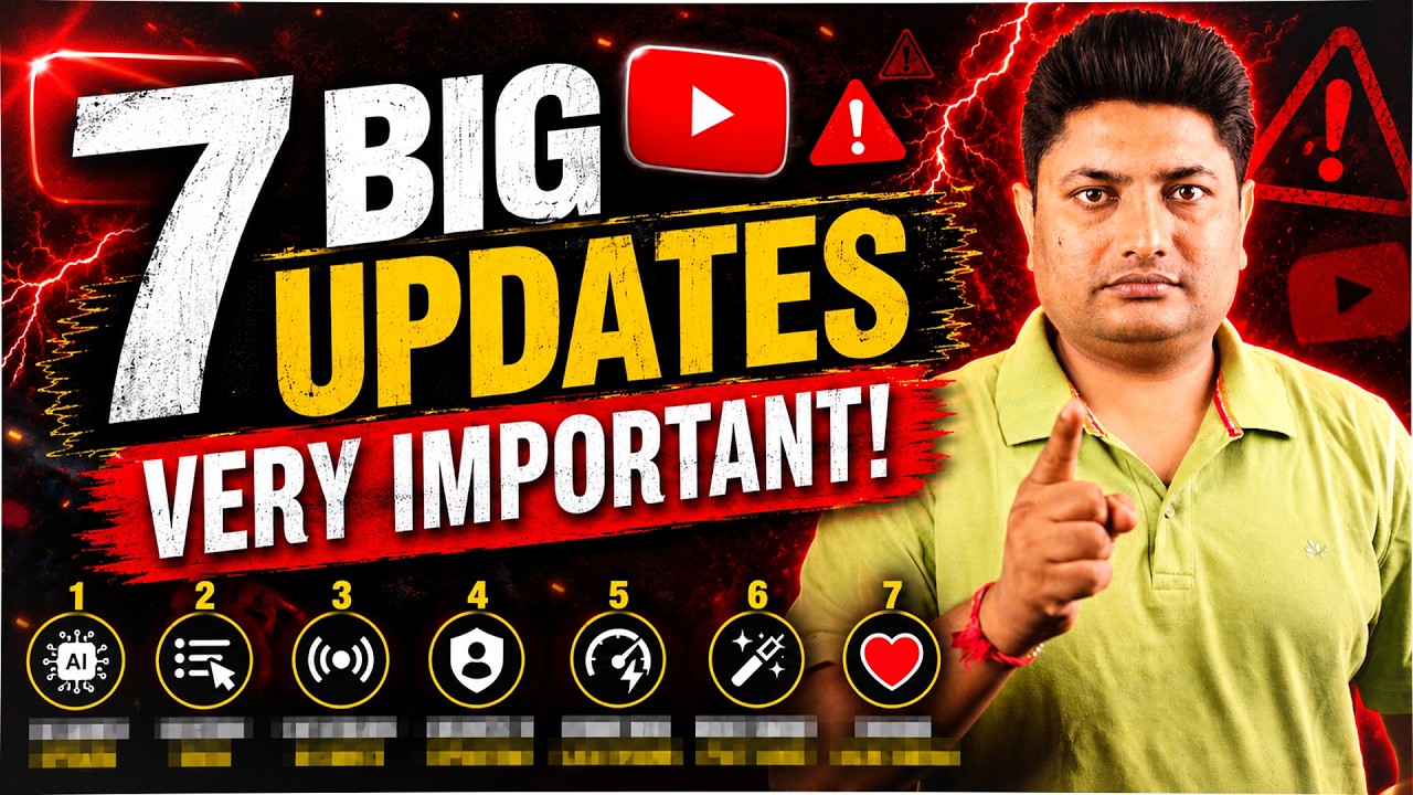7 Big Updates on YouTube 2026 Every Creator Must Know | AI, Monetization & Algorithm Changes