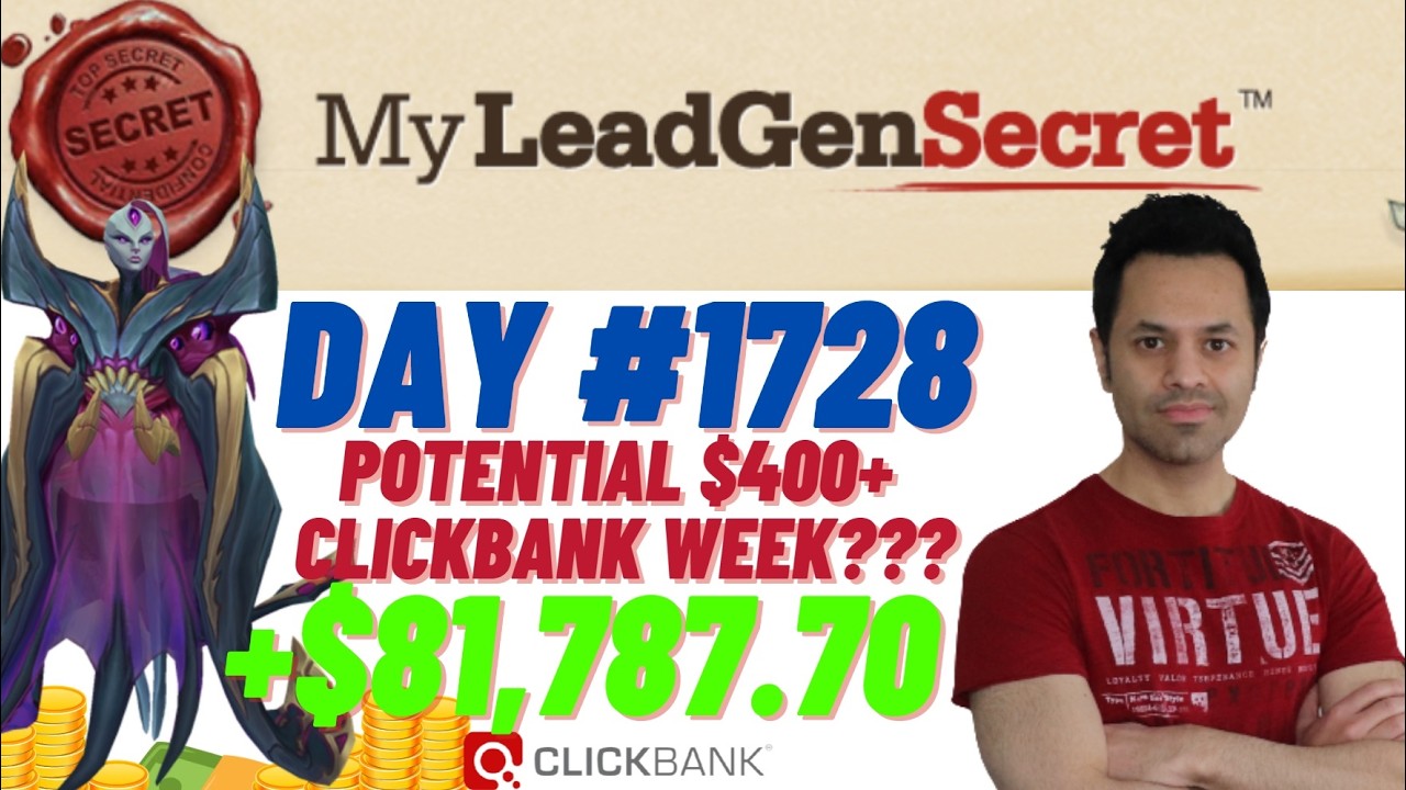 POTENTIAL $400+ Clickbank Week?!...My Lead Gen Secret Case Study Results 2026 (Day #1728)